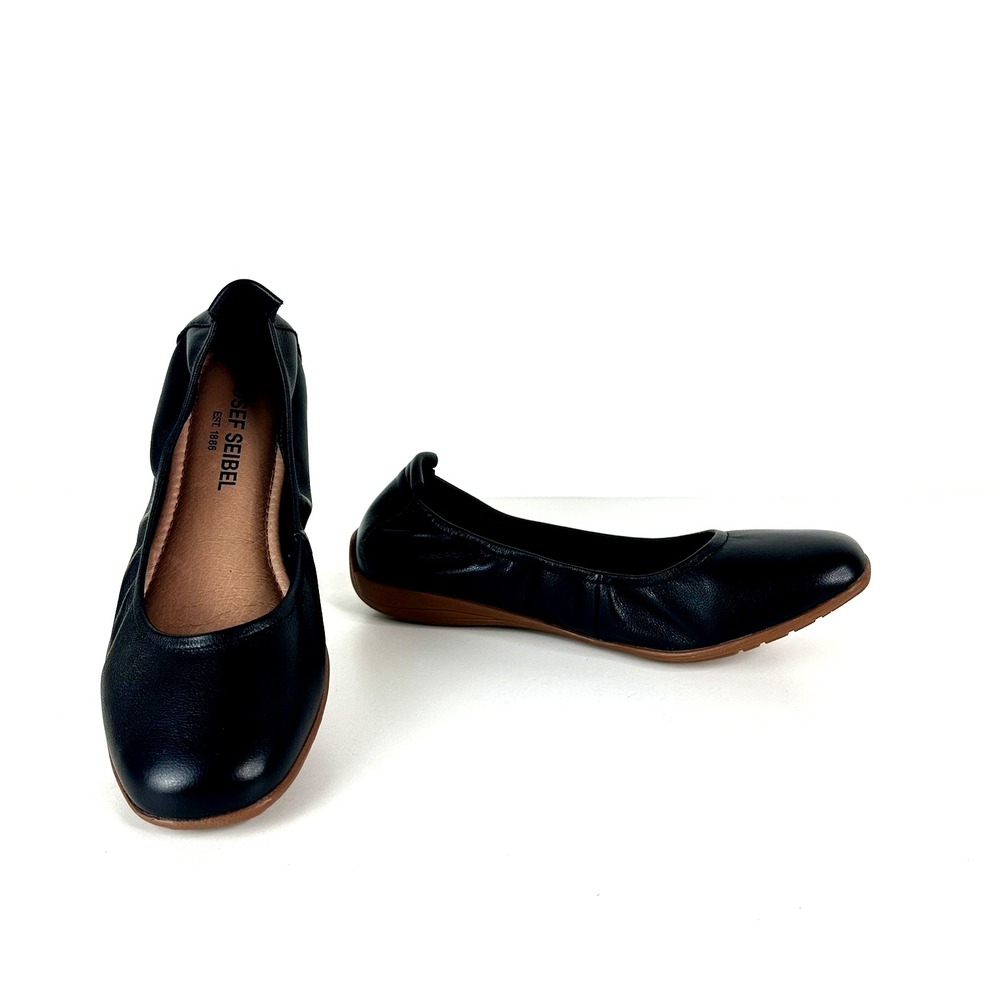 Josef Seibel Ballet Flats Black Slip On Casual‎ Comfort Shoes Womens EU 38